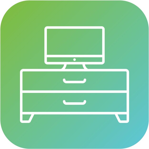 Diseño vectorial del estilo del icono del soporte de TV
