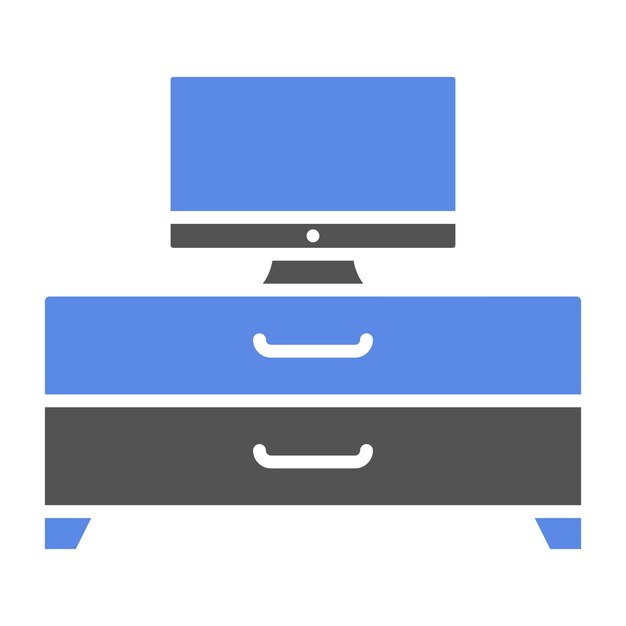 Diseño vectorial del estilo del icono del soporte de TV