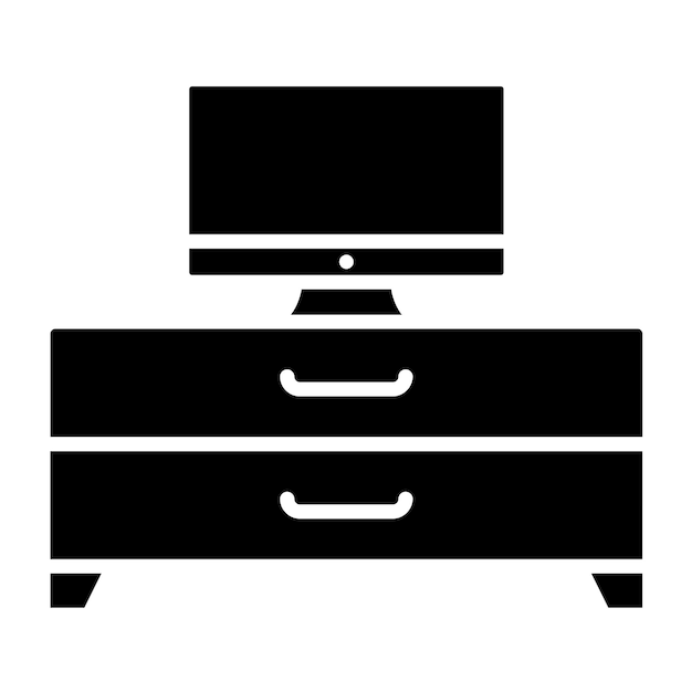 Diseño vectorial del estilo del icono del soporte de TV