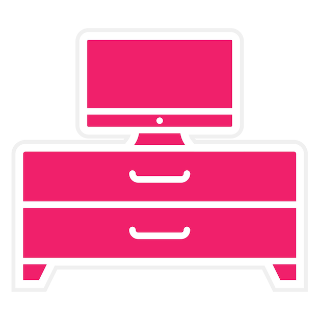 Diseño vectorial del estilo del icono del soporte de TV