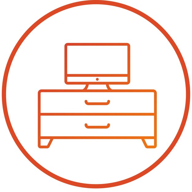 Diseño vectorial del estilo del icono del soporte de TV