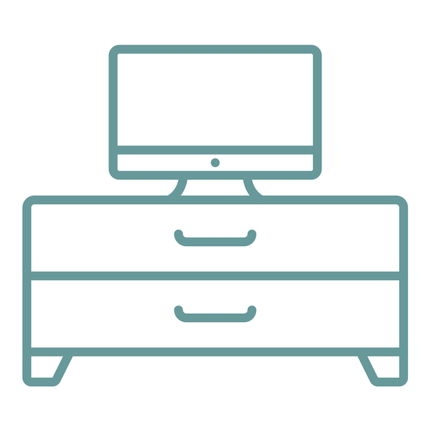 Diseño vectorial del estilo del icono del soporte de TV