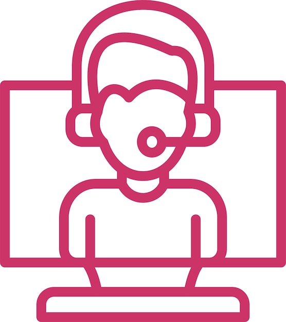 Diseño vectorial Estilo de icono de soporte virtual