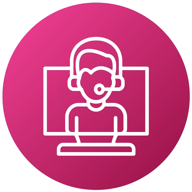 Diseño vectorial Estilo de icono de soporte virtual
