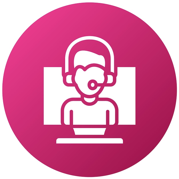 Diseño vectorial Estilo de icono de soporte virtual