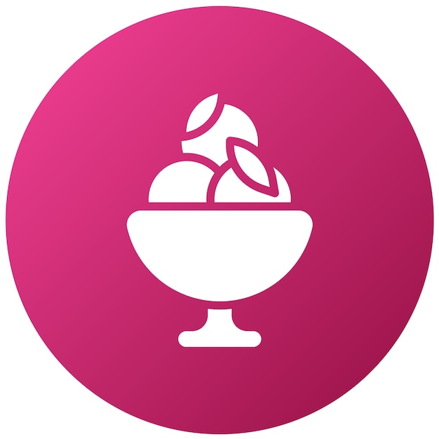 Diseño vectorial del estilo del icono de la sorbeta de frutas