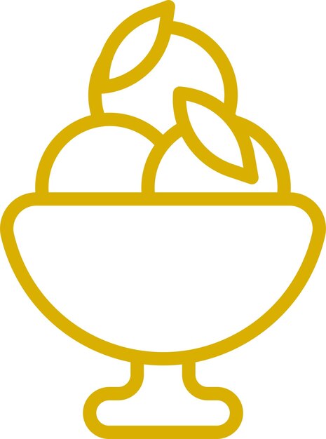Diseño vectorial del estilo del icono de la sorbeta de frutas