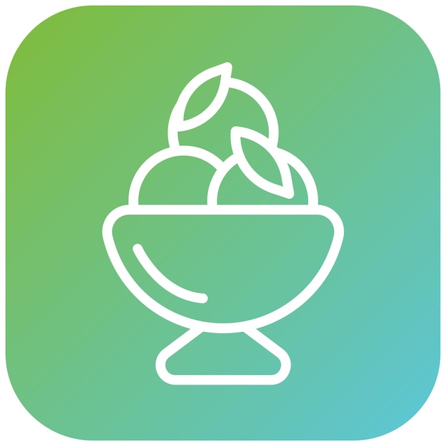 Diseño vectorial del estilo del icono de sorbete de frutas