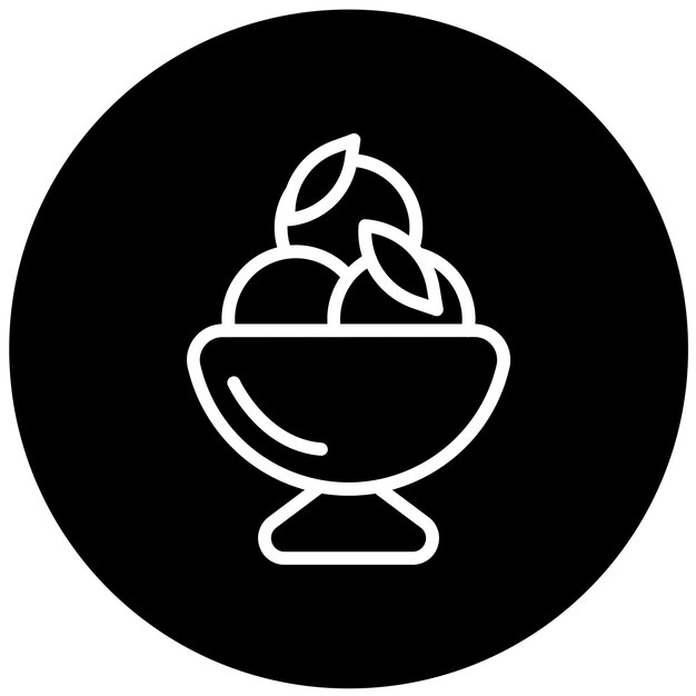 Diseño vectorial del estilo del icono de sorbete de frutas