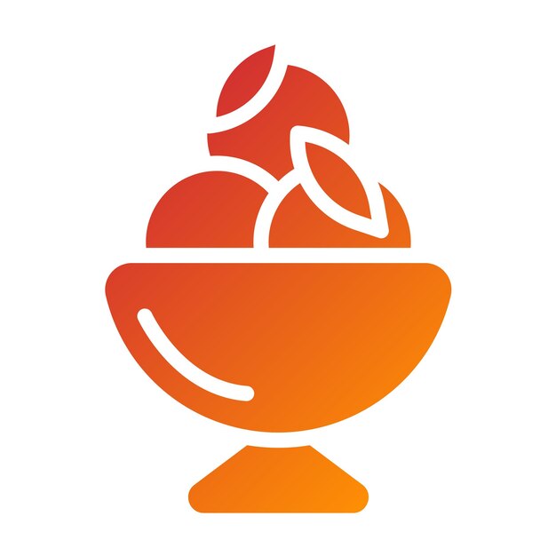 Diseño vectorial del estilo del icono de sorbete de frutas