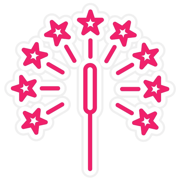 Diseño vectorial Estilo del icono de Sparkler