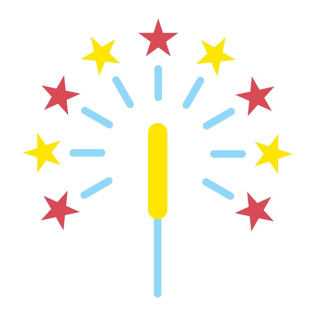 Diseño vectorial Estilo del icono de Sparkler