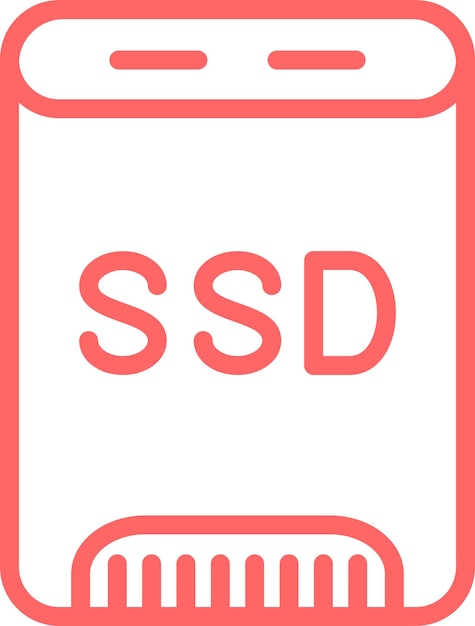 Diseño vectorial del estilo del icono de SSD SATA