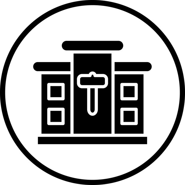 Diseño vectorial Estilo de icono de subasta de bienes raíces