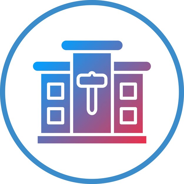 Diseño vectorial Estilo de icono de subasta de bienes raíces