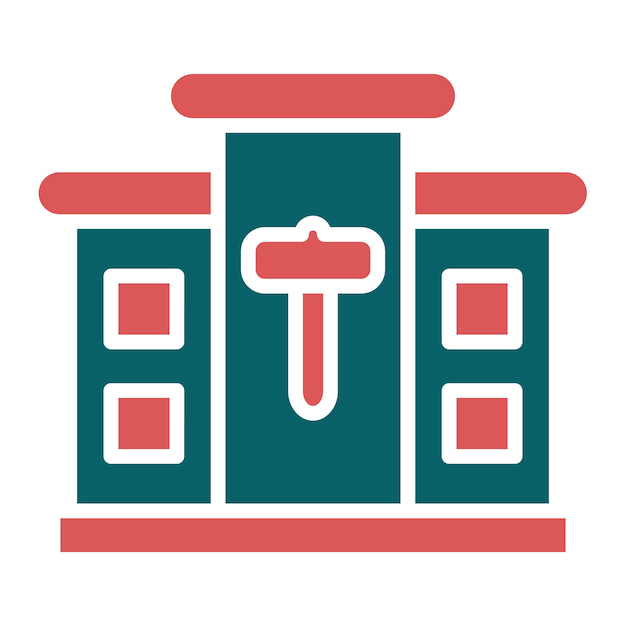 Diseño vectorial Estilo de icono de subasta de bienes raíces