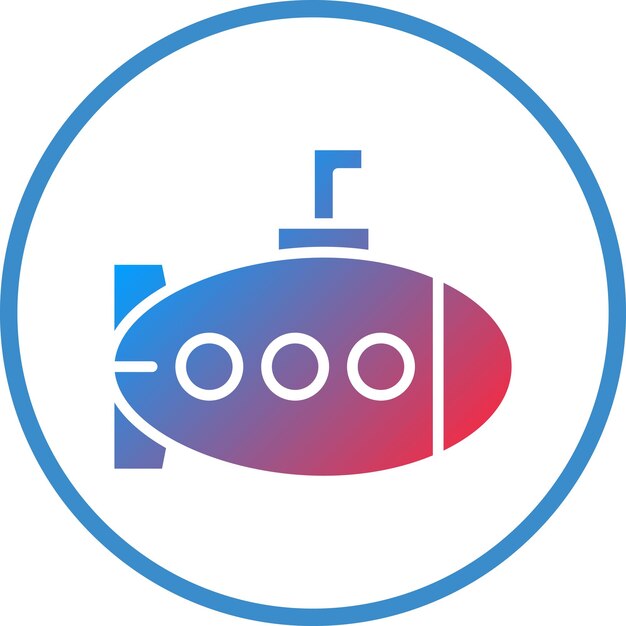 Diseño vectorial Estilo de icono de submarino