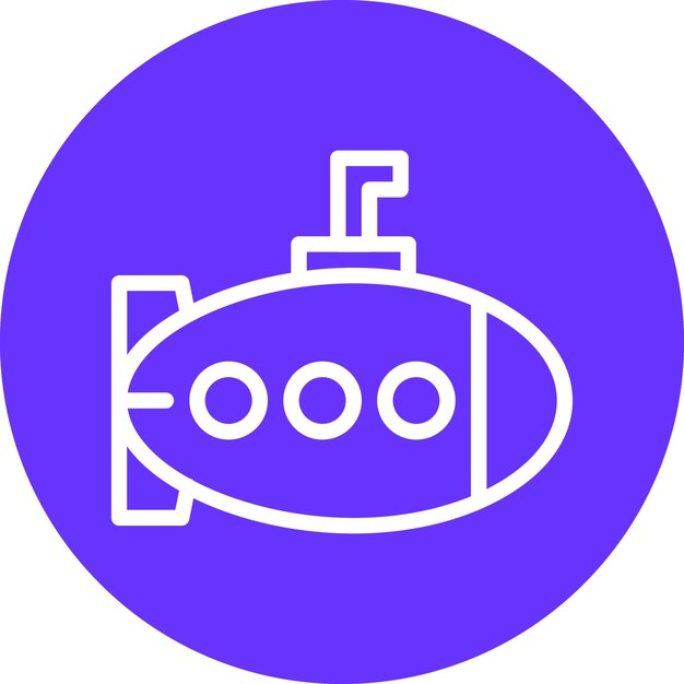 Diseño vectorial Estilo de icono de submarino