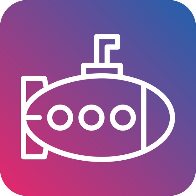 Diseño vectorial Estilo de icono de submarino