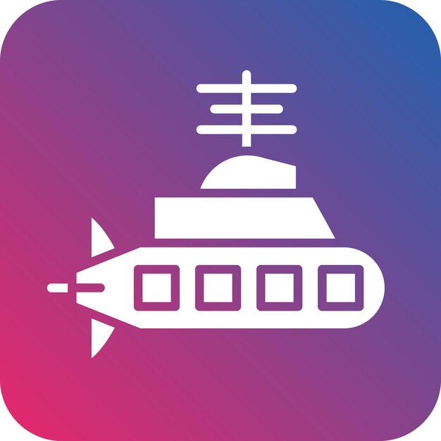 Diseño vectorial Estilo de icono de submarino