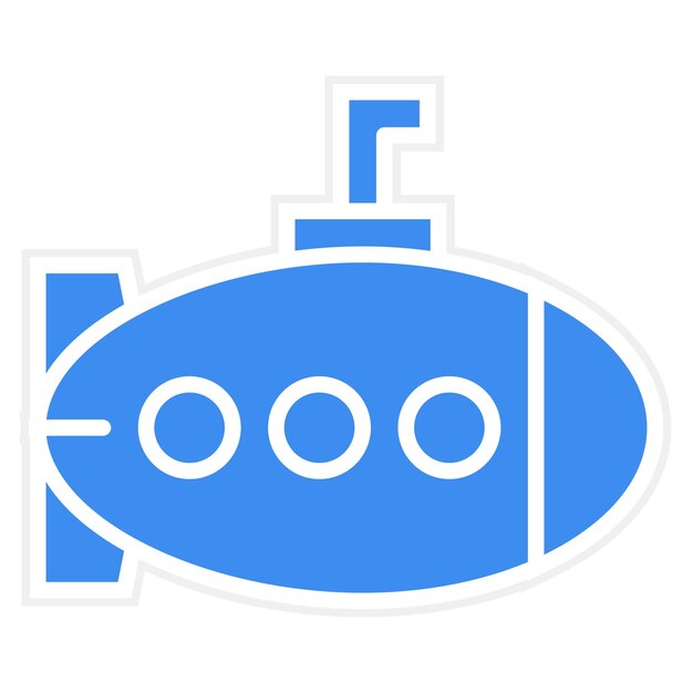 Diseño vectorial Estilo de icono de submarino