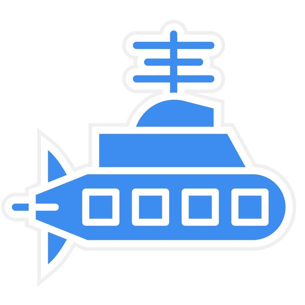 Diseño vectorial Estilo de icono de submarino