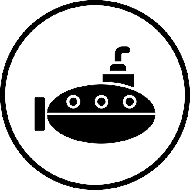 Diseño vectorial Estilo de icono de submarino