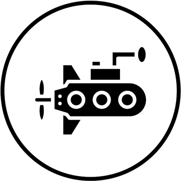 Diseño vectorial Estilo de icono de submarino