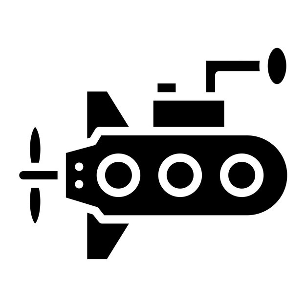Diseño vectorial Estilo de icono de submarino