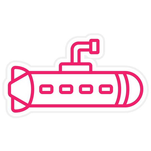Diseño vectorial Estilo de icono de submarino