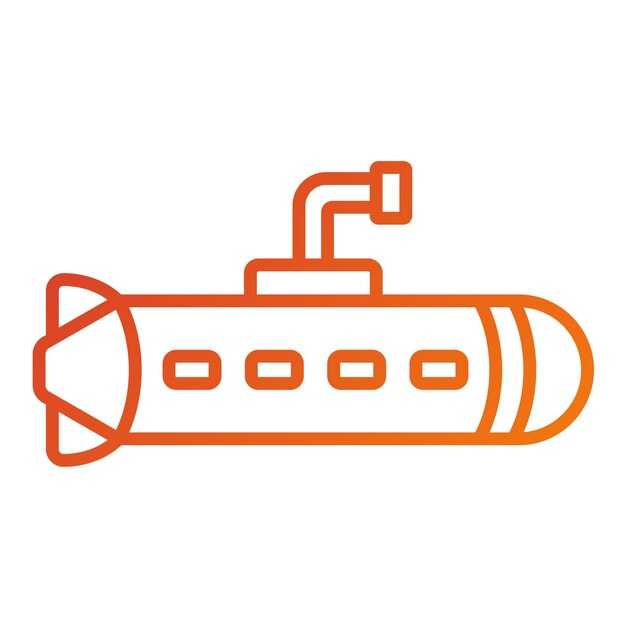 Diseño vectorial Estilo de icono de submarino