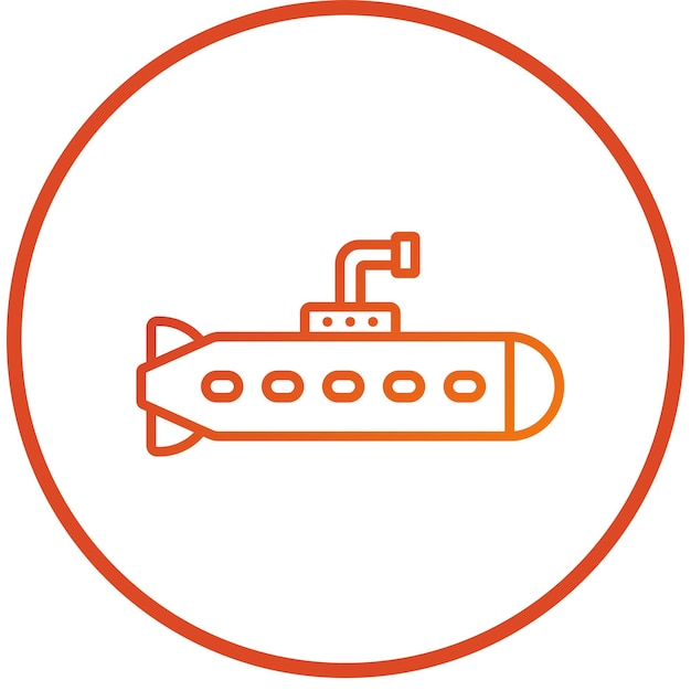 Diseño vectorial Estilo de icono de submarino