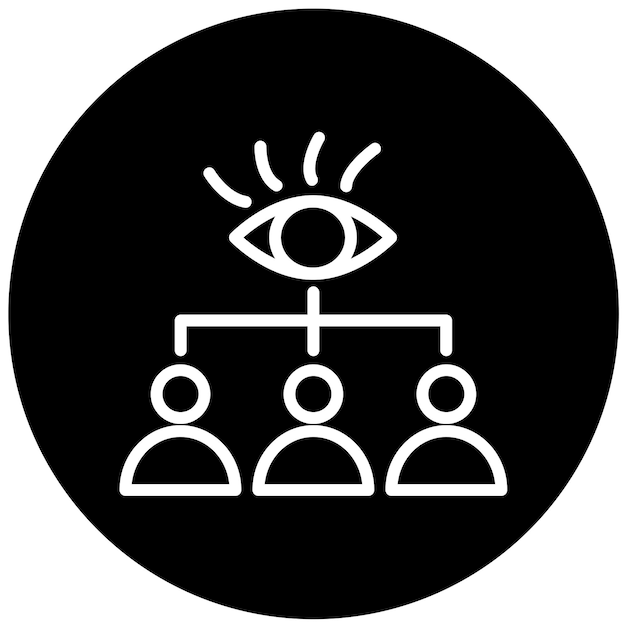 Diseño vectorial Estilo del icono de supervisión de protección