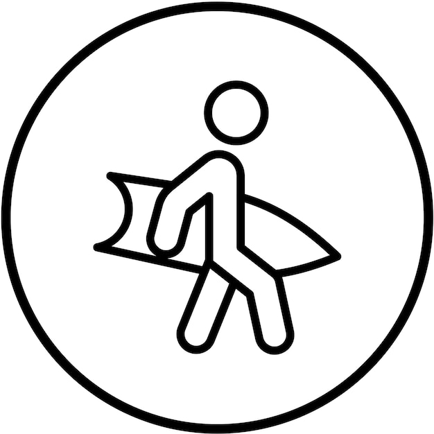 Diseño vectorial de estilo de icono de surf