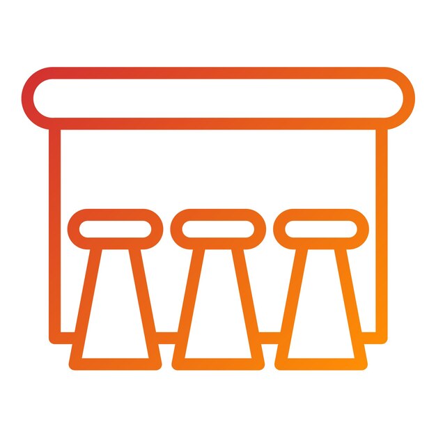 Diseño vectorial Estilo del icono de la tabla de altura del pub