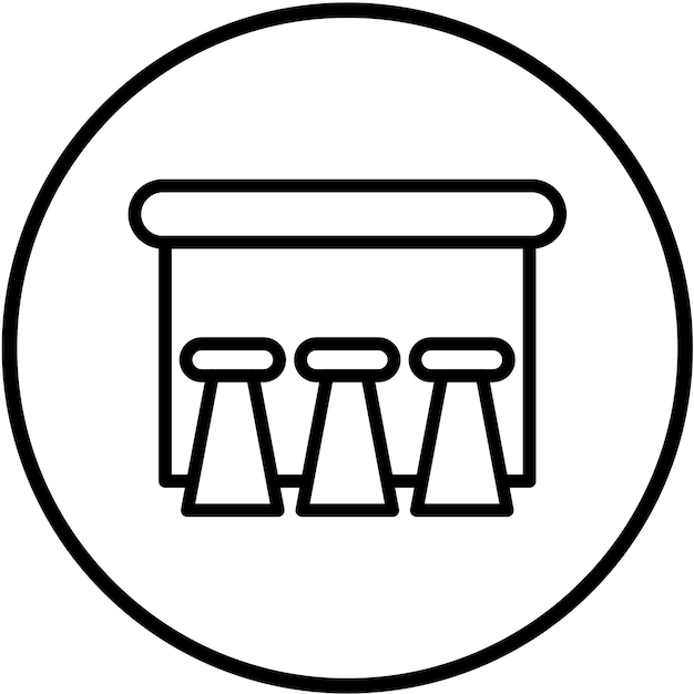 Diseño vectorial Estilo del icono de la tabla de altura del pub