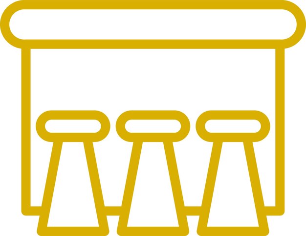 Diseño vectorial Estilo del icono de la tabla de altura del pub