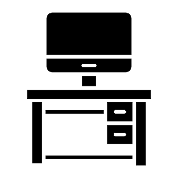 Diseño vectorial Estilo del icono de la tabla de computadora