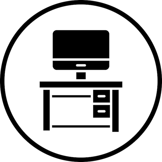 Diseño vectorial Estilo del icono de la tabla de computadora