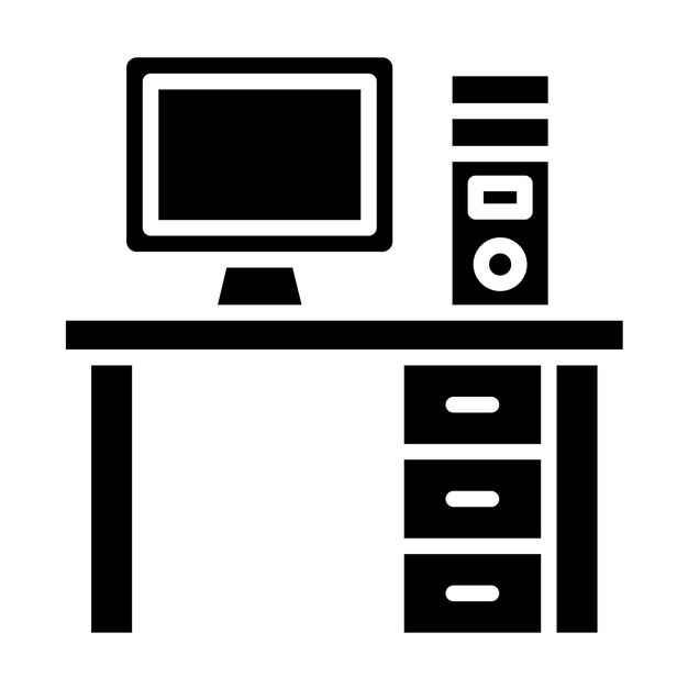 Diseño vectorial Estilo del icono de la tabla de computadora