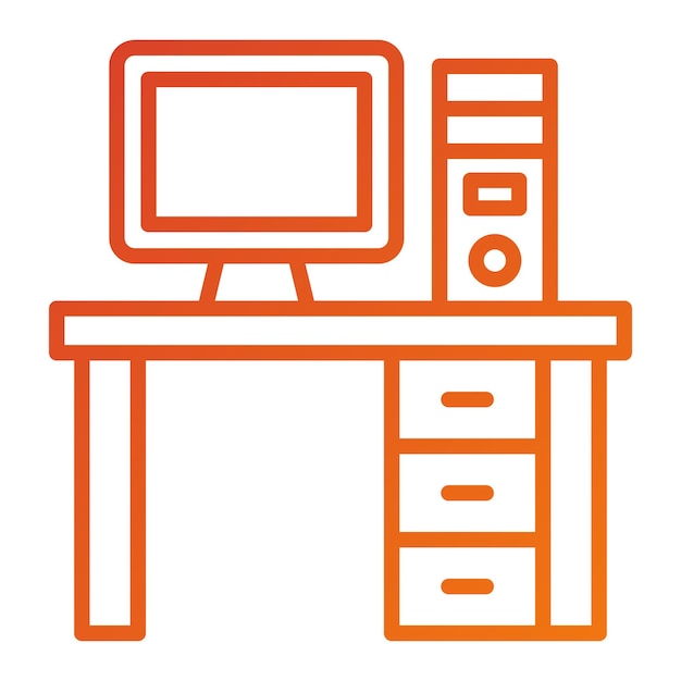 Diseño vectorial Estilo del icono de la tabla de computadora