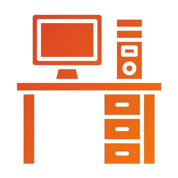 Diseño vectorial Estilo del icono de la tabla de computadora