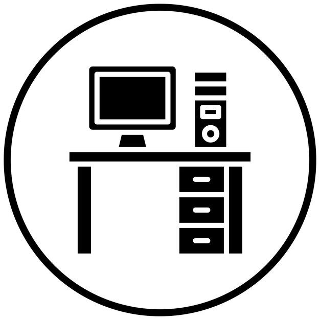 Diseño vectorial Estilo del icono de la tabla de computadora
