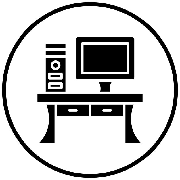 Diseño vectorial Estilo del icono de la tabla de computadora