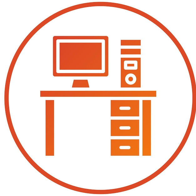 Diseño vectorial Estilo del icono de la tabla de computadora