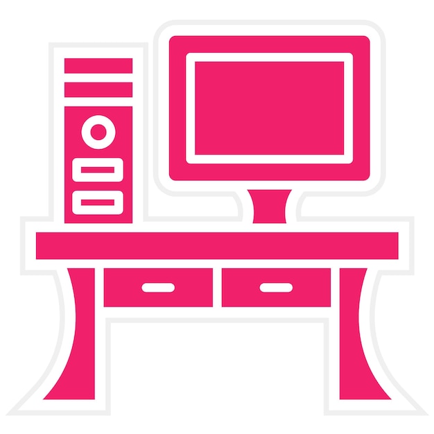 Diseño vectorial Estilo del icono de la tabla de computadora
