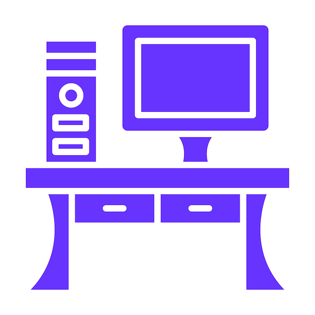 Diseño vectorial Estilo del icono de la tabla de computadora