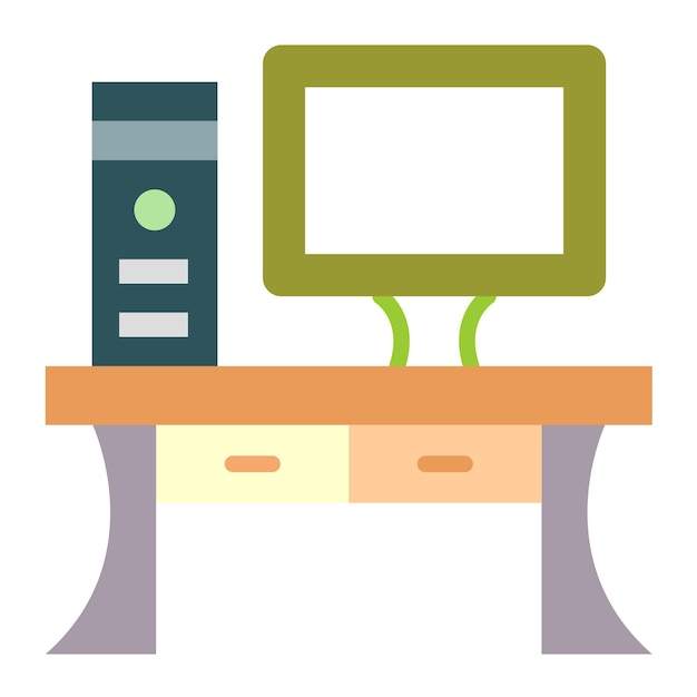 Diseño vectorial Estilo del icono de la tabla de computadora