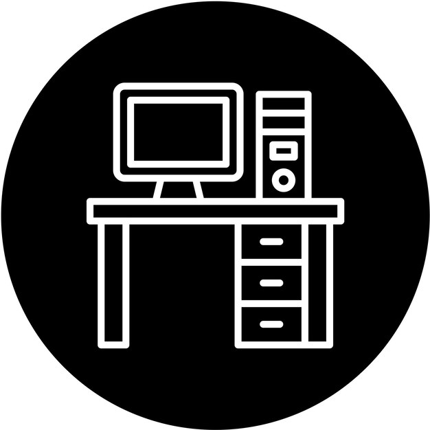 Diseño vectorial Estilo del icono de la tabla de computadora