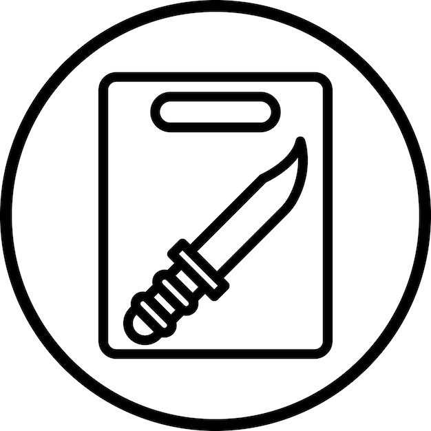 Diseño vectorial Estilo del icono de la tabla de cortar